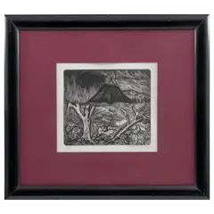 Alfredo Zalce, Volcán Paricutín, 1997, Grabado al aguafuerte 3 / 20