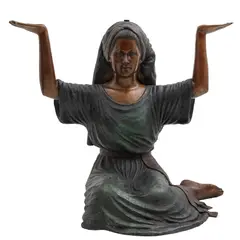 Mujer Campesina, SIGLO XX, Bronce, patinado policromo
