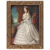Firmado J. Badillo, Retrato de Carlota de Bélgica, Emperatriz de México, Óleo sobre tela