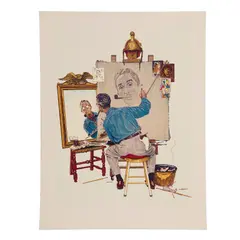 Norman Rockwell, Study for triple self portrait, 1960, Litografía offset sin número de tiraje