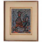 Enrique Climent, El gallo, Grabado en línoleo 26 / 200