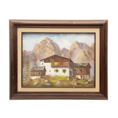 Leonora Sierra, Cabaña Suiza, El Gohardo, 2001, Óleo sobre tela