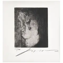 Cabeza II by Jose Luis Cuevas, Grabado al aguatinta 500 / 1000, sold May 2026
