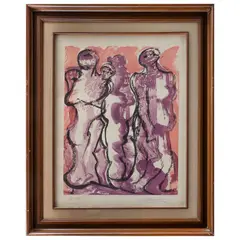David Alfaro Siqueiros, Familia, 1970, Litografía E / E