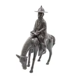 Sabio Anciano A Caballo, JAPÓN, SIGLO XX, Bronce, patinado en color marrón; jinete desmontable