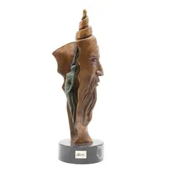 Jorge Coste, EL CARACOL, Bronce, patinado en color verde y marrón; con base de mármol negro