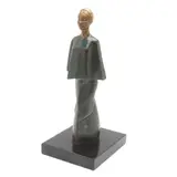 Gale Fitzwater, POBLANA, Bronce, patinado policromo; con base de mármol negro