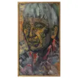 Rostro de indio yaqui by Arturo Moyers Villena, Mixta sobre aglomerado, sold Apr 2026
