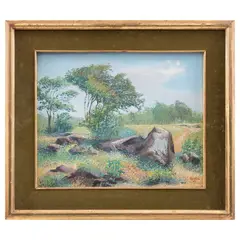 Luis Acosta Gutiérrez, Paisaje del Ajusco, 1971, Óleo sobre tela sobre madera