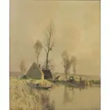 Alexandre Jacob, Printemps Au Vieux Moukin Bords Du Morin (Spring at Moukin Bords Du Morin), Oil on canvas