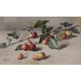 Frieda Voelter Redmond, Still life with crab apples, Watercolor on paper