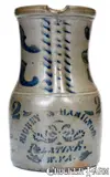 Richey & Hamilton, Exceptional "RICHEY & HAMILTON / PALATINE. / W. VA" Two-Gallon Stoneware Pitcher w/ Elaborate Decoration