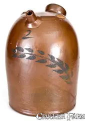 J.A. Watson, Extremely Rare "J.A. Watson / Jane Lew / June 29 1893" Stoneware Harvest Jug, 1893, Stoneware