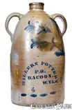 Millers Pottery, Exceedingly Rare MILLERS POTTERY. / P.O. / RACOON, / W.VA. Double-Handled Stoneware Jug, circa 1875, Stoneware