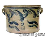 Knox & Bro, Exceedingly Rare KNOX & BRO / POTTERS / Shinnston / W Va Stoneware Cake Crock, circa 1865, Stoneware