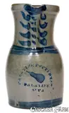 Palatine Pottery Co., Exceptional PALATINE POTTERY CO / PALATINE / W VA Stoneware Pitcher w/ Stenciled Pear Motif, circa 1875, Stoneware