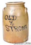 Brown Brothers, Extremely Rare BROWN BROTHERS / HUNTINGTON, / L.I. Stoneware Jar Inscribed "OLD & STRONG"