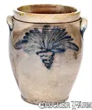 W. Nichols, Very Rare W. NICHOLS / PO'KEEPSIE Decorated Stoneware Jar, Poughkeepsie, NY, 1823, 1823, Stoneware