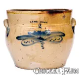 E. S. Fox, 2 Gal. E. S. FOX / ATHENS Stoneware Jar with Floral Decoration, circa 1840, Stoneware