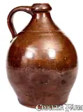 A. Wilcox, Rare A. WILCOX / West Bloomfield Redware Jug, Ontario County, NY, circa 1850, circa 1850, Redware