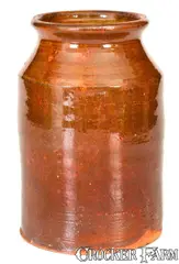 A. Wilcox, Fine A. WILCOX / West Bloomfield, N.Y. Redware Jar, circa 1850, Redware