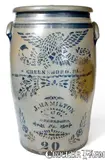 Jas. Hamilton & Co., Exceptional 20 Gal. JAS. HAMILTON & CO. / GREENSBORO, PA Stoneware Eagle Crock, circa 1875, Stoneware