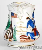 M A P, Exceptional Colonel Ellsworth Civil War Ironstone Pitcher, Stamped M A P / TRENTON, NJ, circa 1863, Stoneware