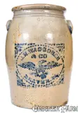 J. H. Waggoner, Very Rare J. H. WAGGONER / BEAVER, PA Stoneware Eagle Jar, circa 1875, Stoneware