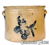 F.H. Cowden, Scarce F.H. COWDEN / HARRISBURG Stoneware Jar w/ Cobalt Cherries