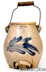 Lewis Jones, LEWIS JONES / PITTSTON PA Stoneware Batter Pail, circa 1890, Stoneware