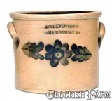 COWDEN & WILCOX / HARRISBURG, PA Stoneware Crock with Floral Decoration by Cowden & Wilcox, circa 1865, Stoneware, sold Aug 2020