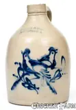 Satterlee & Mory, Very Rare 1 Gal. SATTERLEE & MORY / FORT EDWARD, NY Double Bird Jug, circa 1865, Stoneware