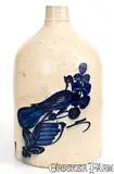 N.A. White & Son, Exceptional Incised "N. A. White & Son / Utica, NY" Stoneware Jug w/ Bold Bird Decoration