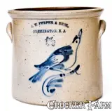 G. W. Fulper & Bros, G. W. FULPER & BROS. / FLEMINGTON, NJ Stoneware Jar w/ Bird Decoration, circa 1880, Stoneware