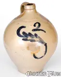 N. Clark & Co., N. CLARK & CO. / MOUNT MORRIS Stoneware Jug w/ Floral Decoration