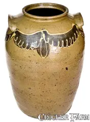 Winthrop Chandler, Extremely Rare 7 Gal. "Chandler / Maker" (Edgefield, SC) Stoneware Jar w/ Two-Color Slip, circa 1845-1850, Stoneware