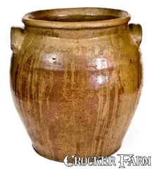 David Drake, Outstanding Stoneware Jar Inscribed "Lm / Dave / Decr. 17 1857" Edgefield District, SC, 1857, Stoneware