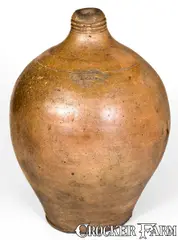 Branch Green, Extremely Rare and Important B. GREEN Stoneware Jug, Troy, NY (Branch Green), circa 1799-1803, Stoneware