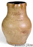 J. F. Winship, Rare Stoneware Pitcher w/ Incised Signature "J. F. Winship / Norwich" (Connecticut), circa 1845, Stoneware