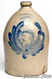 M. & T. Miller, Very Rare M. & T. MILLER / NEWPORT, PA Stoneware Jug w/ Man's Profile