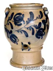 Johann Georg de Hamilton, Outstanding J. HAMILTON / BEAVER Stoneware Pedestal Water Cooler, circa 1850, Stoneware