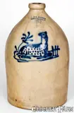J. & E. NORTON / BENNINGTON VT Stoneware Jug w/ Cobalt Reclining Deer by J. & E. Norton, circa 1855, Stoneware, sold Mar 2020