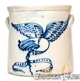 New York Stoneware Co., Very Rare NEW YORK / STONEWARE CO. / FORT EDWARD, N.Y. Stoneware Eagle Crock, circa 1875, Stoneware