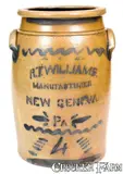 R. T. Williams, 4 Gal. R. T. WILLIAMS / MANUFACTURER / NEW GENEVA, PA Stoneware Jar