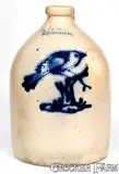 J. & E. NORTON / BENNINGTON, VT Bird-on-Stump Jug by J. & E. Norton, circa 1855, Stoneware, sold Mar 2020