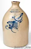 Unusual NEW YORK STONEWARE CO. / FORT EDWARD, NY Syrup Jug by New York Stoneware Co., circa 1875, Stoneware, sold Mar 2020