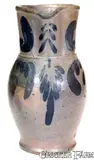J.M. Hickerson, Rare 1/2 Gal. J. M. HICKERSON / STRASBURG, VA Stoneware Pitcher w/ Floral Decoration, circa 1880, Stoneware