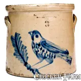 Seymour & Bosworth, SEYMOUR & BOSWORTH / HARTFORD, CONN. Stoneware Crock w/ Large Bird, circa 1875, Stoneware