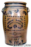 Hamilton & Jones, 10 Gal. HAMILTON & JONES / GREENSBORO, PA Stoneware Jar, circa 1875, Stoneware