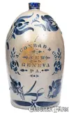 A. Conrad & Co., Outstanding 4 Gal. A. CONRAD & CO. / NEW GENEVA, PA Stoneware Jug, circa 1875, Stoneware
